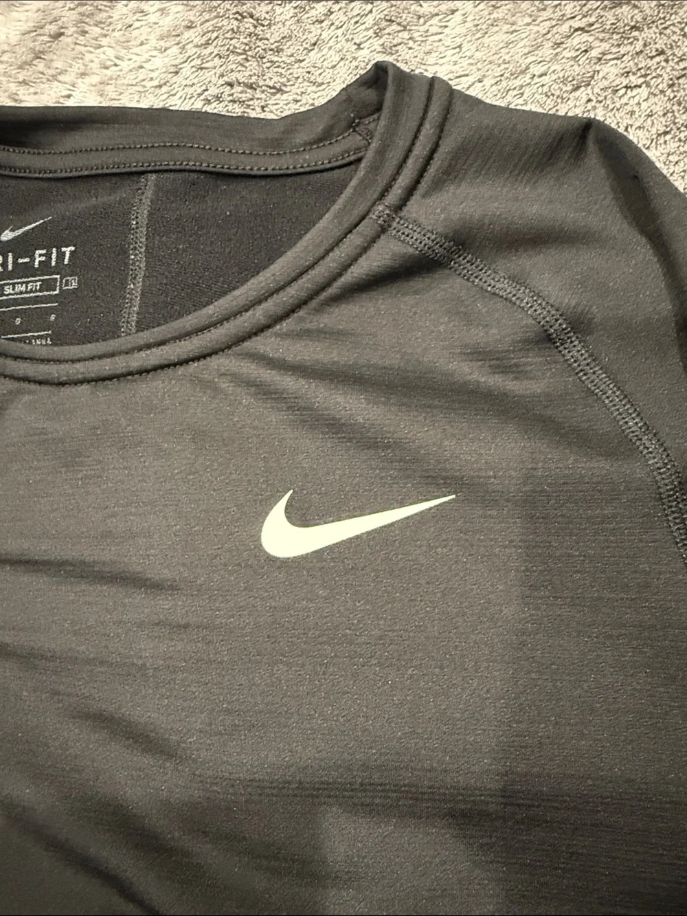 Men’s Nike Black Long-Sleeve Dri-FIT Compression Top with White Swoosh